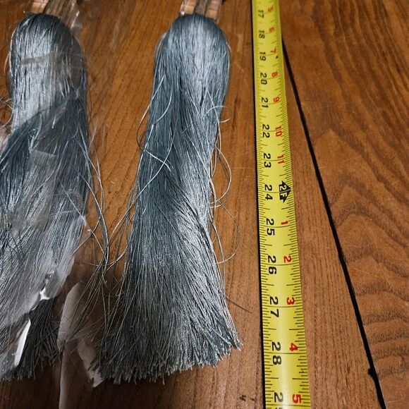 Elegant Greyish Blue Tassel Tiebacks (Pair) | Drapery Decorative Curtain Ties - Picture 3 of 3